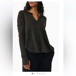 Free People We the Free Monterey Shirt Sz Sm Black